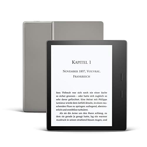 Kindle Oasis, Leselicht mit verstellbarer Farbtemperatur, wasserfest, 32 GB, WLAN, kostenloses 4G + WLAN, Grafit